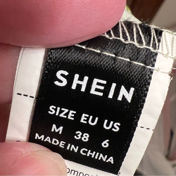 Green Leaf Print Long Dress SHEIN Sz M - Picture 5 of 5